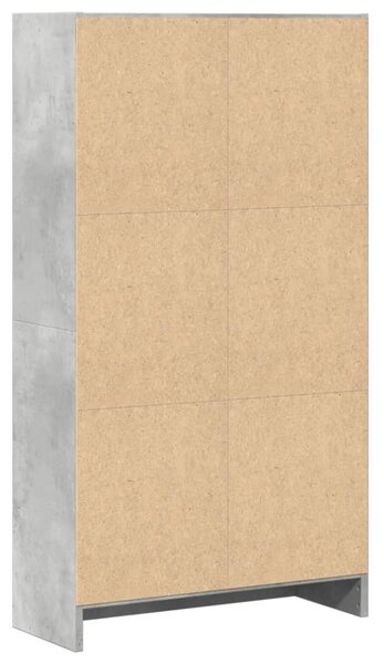 Betonszürke szerelt fa könyvespolc 60 x 24 x 109 cm