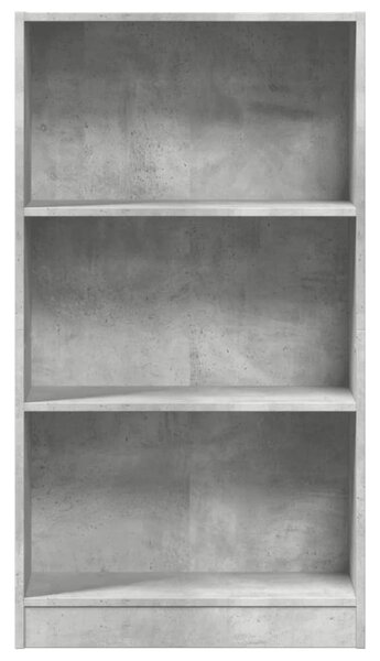 Betonszürke szerelt fa könyvespolc 60 x 24 x 109 cm