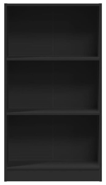Fekete szerelt fa könyvszekrény 60 x 24 x 109 cm