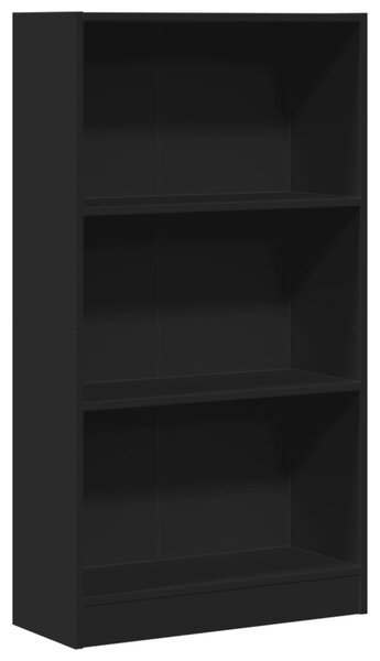 Fekete szerelt fa könyvszekrény 60 x 24 x 109 cm