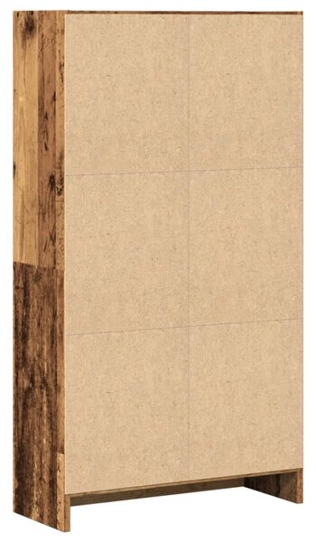 Antik fa színű szerelt fa könyvespolc 60 x 24 x 109 cm