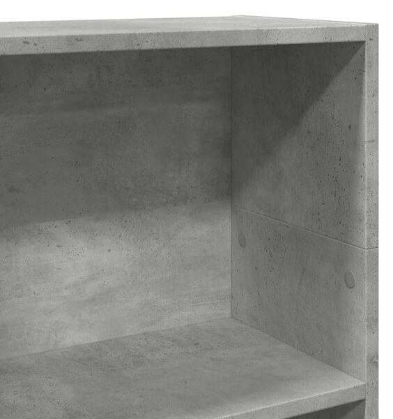 Betonszürke szerelt fa könyvespolc 40 x 24 x 109 cm