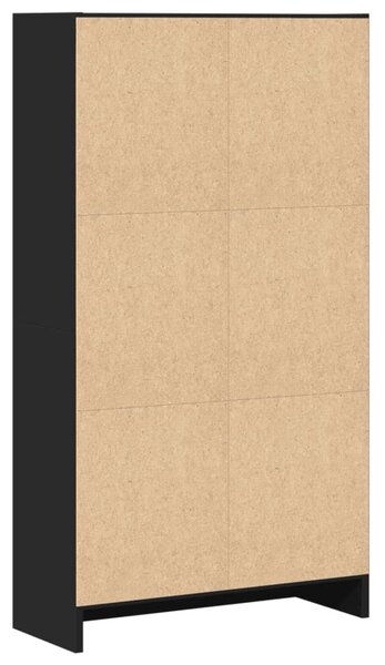Fekete szerelt fa könyvszekrény 60 x 24 x 109 cm