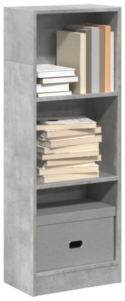 Betonszürke szerelt fa könyvespolc 40 x 24 x 109 cm