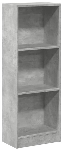 Betonszürke szerelt fa könyvespolc 40 x 24 x 109 cm