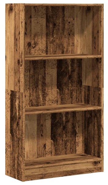 Antik fa színű szerelt fa könyvespolc 60 x 24 x 109 cm