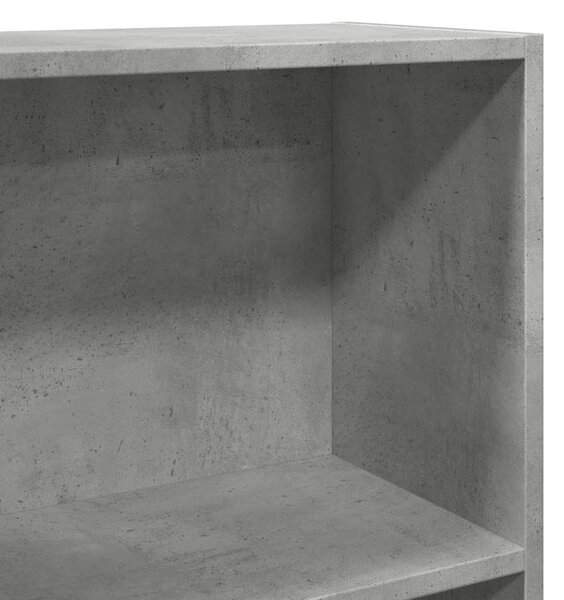 Betonszürke szerelt fa könyvespolc 60 x 24 x 109 cm
