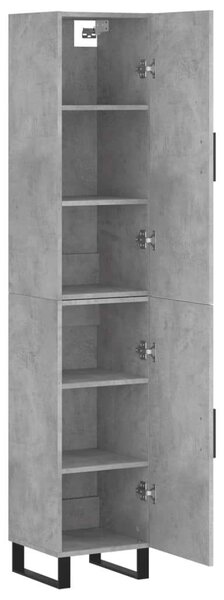 VidaXL betonszürke szerelt fa magasszekrény 34,5x34x180 cm