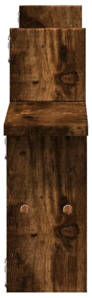 2 db füstös tölgy színű szerelt fa fali polc 38 x 12 x 38 cm