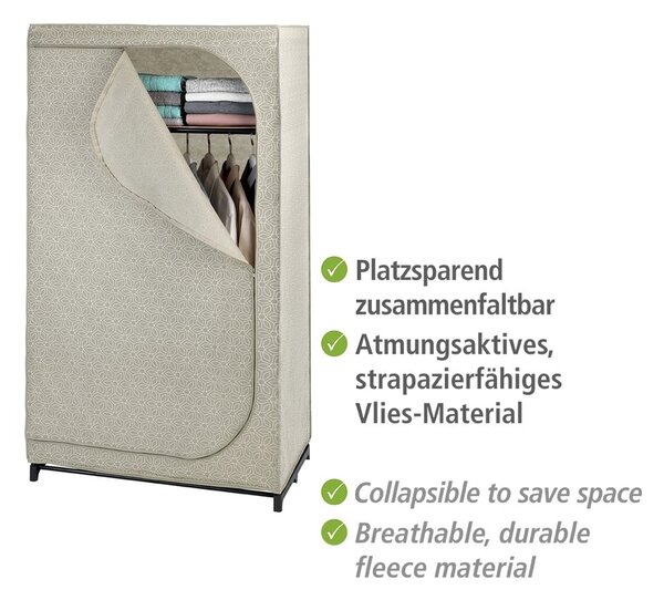 Bézs textil ruhásszekrény 90x160 cm Balance – Wenko