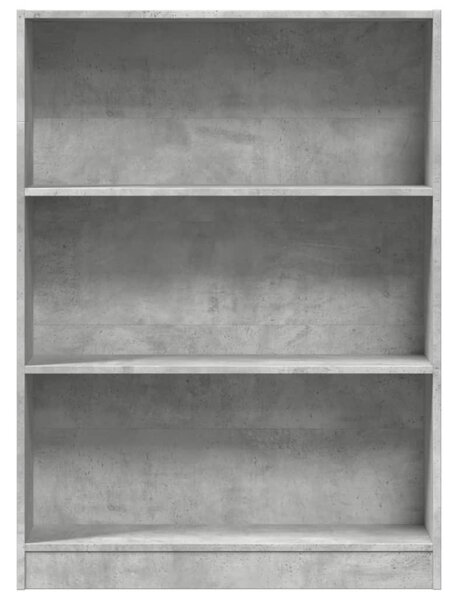Betonszürke szerelt fa könyvespolc 80 x 24 x 109 cm