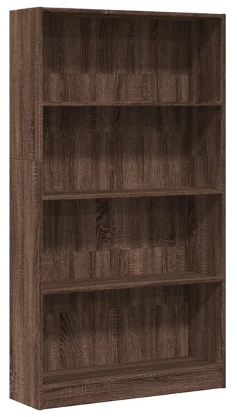 Barna tölgy színű szerelt fa könyvszekrény 80 x 24 x 143 cm