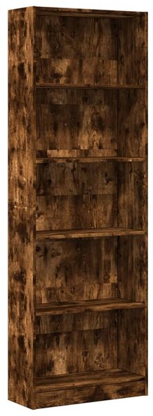 Füstös tölgy színű szerelt fa könyvszekrény 60 x 24 x 176 cm
