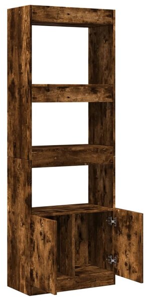 Üstös tölgy színű szerelt fa magasszekrény 63 x 33 x 180 cm