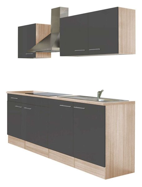 Yorki Konyhabútor Sonoma Tölgy/Antracit - 210 cm