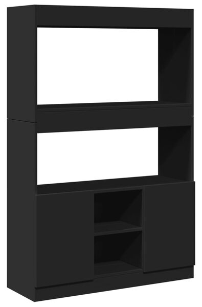 Fekete szerelt fa magasszekrény 92 x 33 x 140 cm