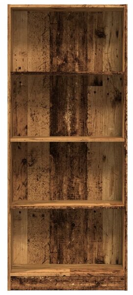 Antik fa színű szerelt fa könyvespolc 60 x 24 x 143 cm
