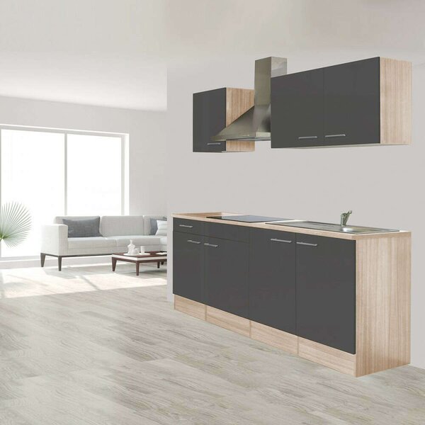 Yorki Konyhabútor Sonoma Tölgy/Antracit - 210 cm
