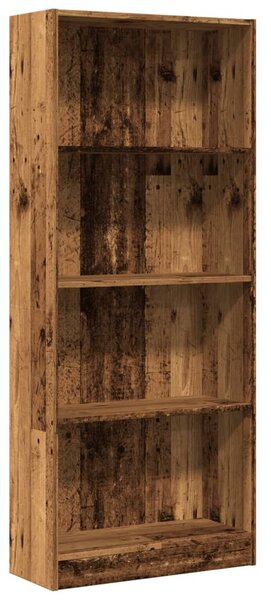 Antik fa színű szerelt fa könyvespolc 60 x 24 x 143 cm
