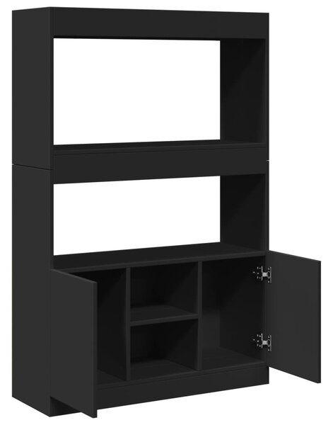 Fekete szerelt fa magasszekrény 92 x 33 x 140 cm