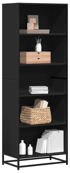 Fekete szerelt fa könyvszekrény 60 x 35 x 170,5 cm