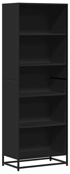 Fekete szerelt fa könyvszekrény 60 x 35 x 170,5 cm