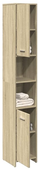 VidaXL sonoma tölgy színű szerelt fa fürdőszobaszekrény 30x30x183,5 cm