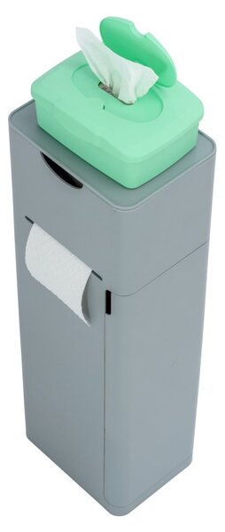 Szürke műanyag WC-papír tartó állvány kefével Imon – Wenko