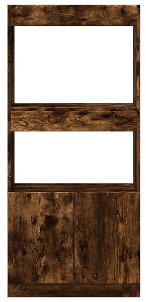 Füstös tölgy színű szerelt fa magasszekrény 63 x 33 x 140 cm