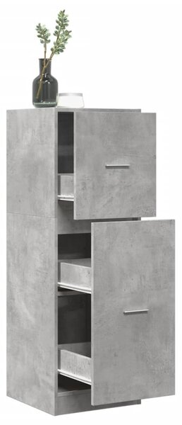 Betonszürke szerelt fa patikaszekrény 40 x 41 x 118 cm