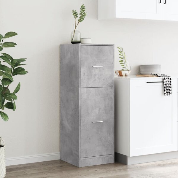 Betonszürke szerelt fa patikaszekrény 40 x 41 x 118 cm