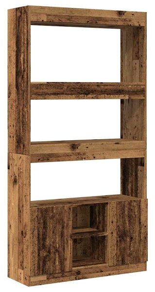 Antik fa színű szerelt fa magasszekrény 92 x 33 x 180 cm
