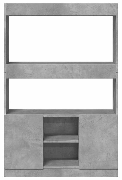 Betonszürke szerelt fa magasszekrény 92 x 33 x 140 cm