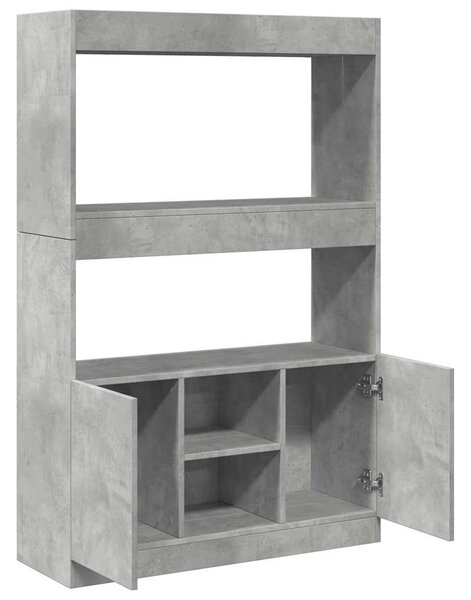 Betonszürke szerelt fa magasszekrény 92 x 33 x 140 cm