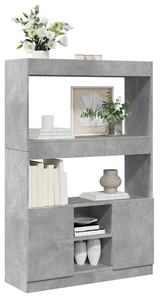Betonszürke szerelt fa magasszekrény 92 x 33 x 140 cm