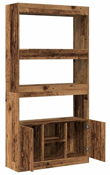 Antik fa színű szerelt fa magasszekrény 92 x 33 x 180 cm