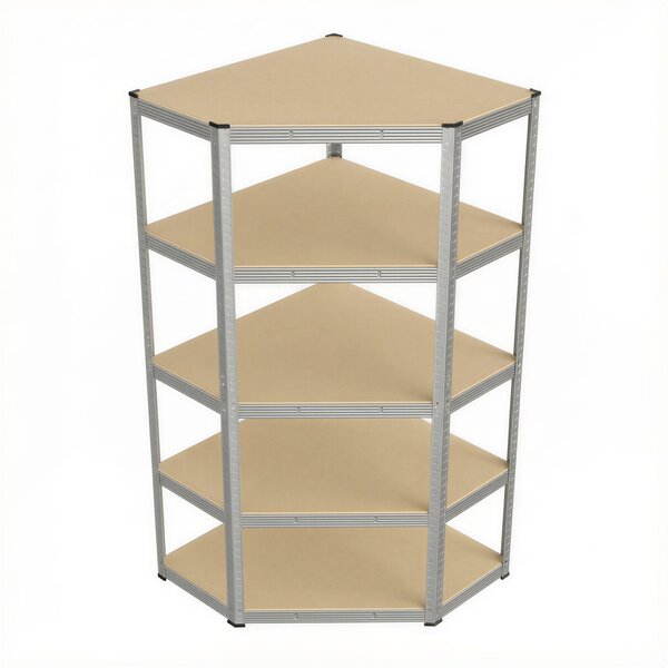 SONGMICS fém sarokpolc, 5 szintes, 875 kg teherbírás, 180 x 90 x 90 cm