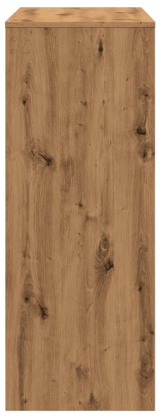 Kézműves tölgy szerelt fa bárasztal tárolókkal 90x40x103,5 cm
