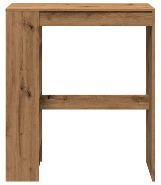 Kézműves tölgy szerelt fa bárasztal tárolókkal 90x40x103,5 cm