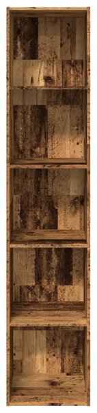 Antik fa színű szerelt fa könyvespolc 40 x 30 x 189 cm