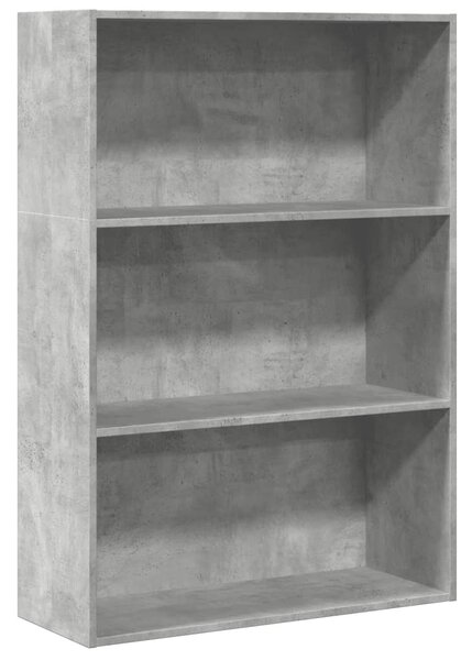 Betonszürke szerelt fa könyvespolc 80 x 30 x 114 cm