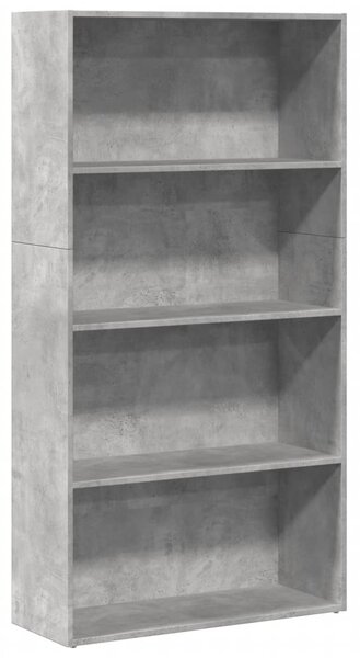 Betonszürke szerelt fa könyvespolc 80 x 30 x 152 cm