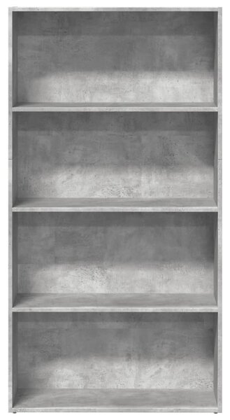 Betonszürke szerelt fa könyvespolc 80 x 30 x 152 cm