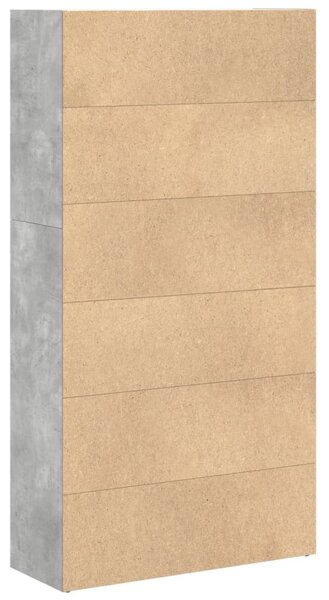 Betonszürke szerelt fa könyvespolc 80 x 30 x 152 cm