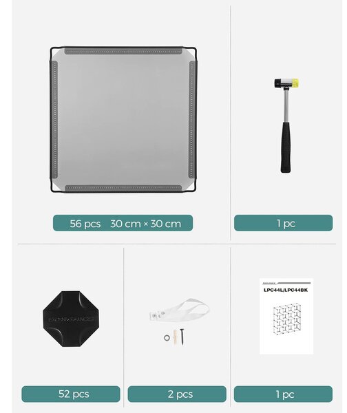 SONGMICS 16 kockás DIY polcrendszer és cipőtároló, szürke