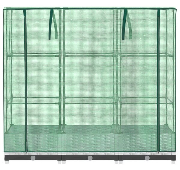 Rattan megjelenésű magaságyás melegháztakaróval 120x40x123 cm