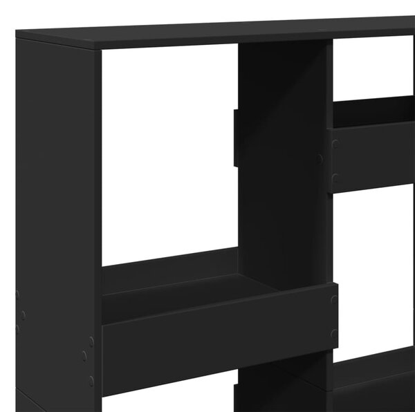 Fekete szerelt fa térelválasztó 100 x 33 x 135 cm