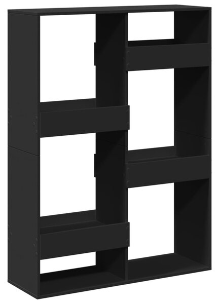 Fekete szerelt fa térelválasztó 100 x 33 x 135 cm