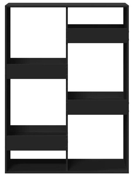 Fekete szerelt fa térelválasztó 100 x 33 x 135 cm