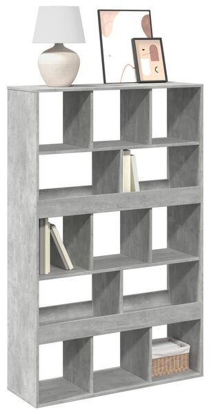 Betonszürke szerelt fa könyvespolc 100 x 33 x 156,5 cm
